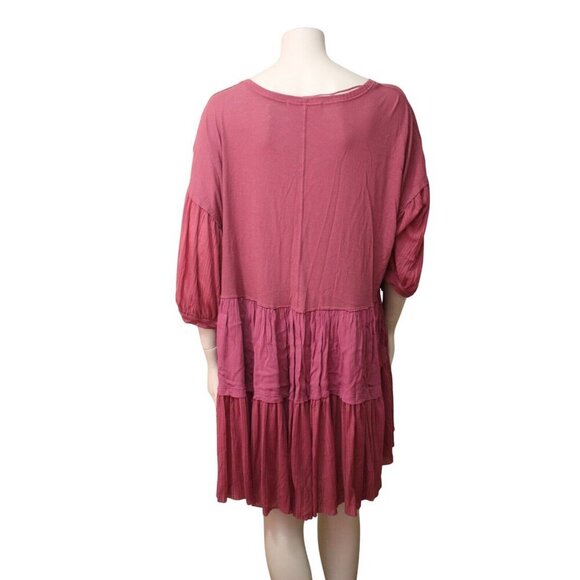 Free People We The Free Daphne Pink Cotton Gauze A-Line Tunic Tent Dress Size M - Picture 4 of 7